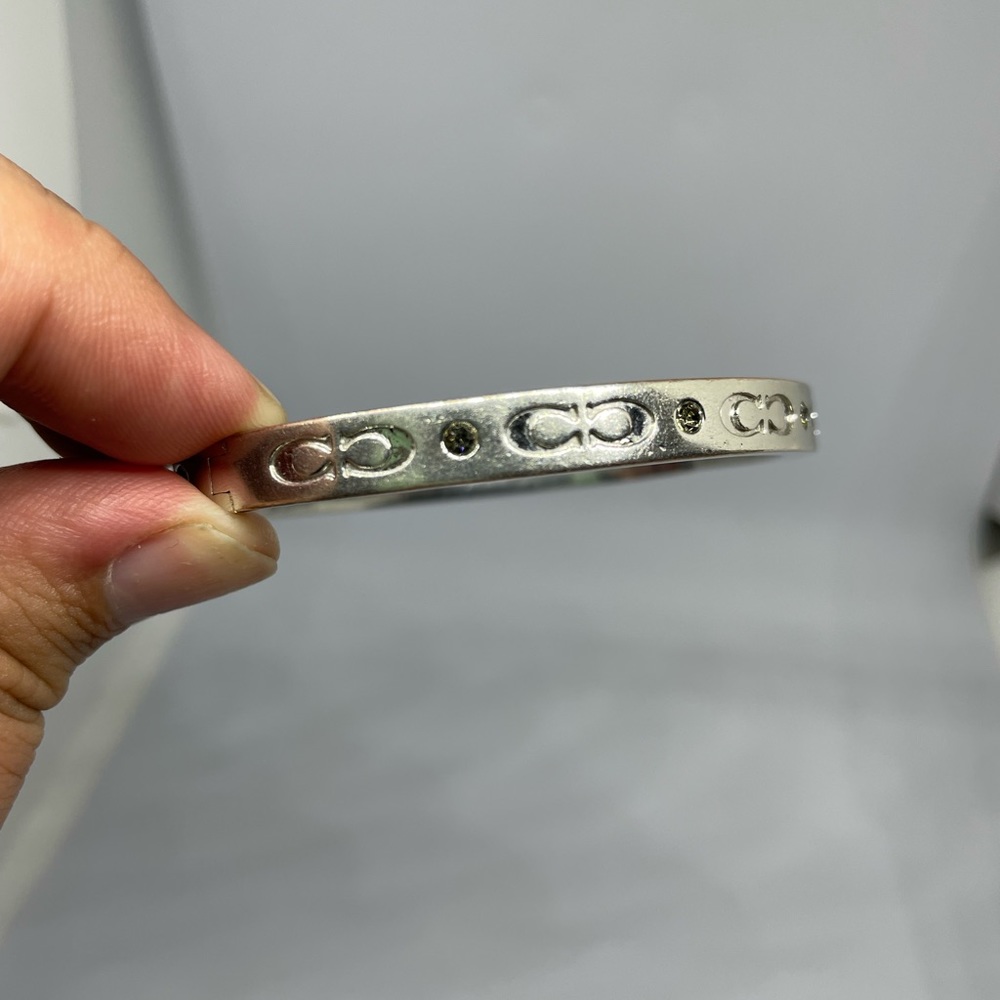 Coach Kissing C Hinged Bangle Silver - Picture 3 of 5